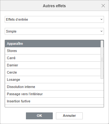 Plus d'effets