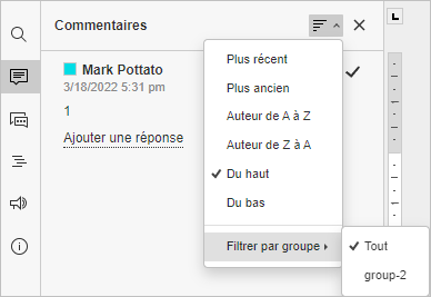 Trier commentaires