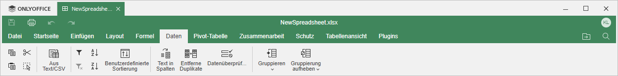 Registerkarte Daten