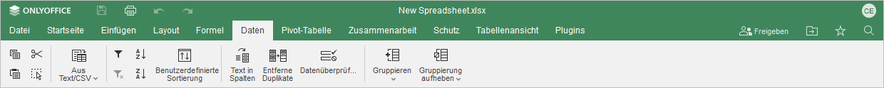 Registerkarte Daten