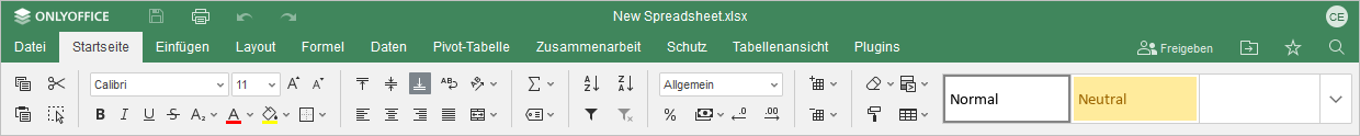 Registerkarte Startseite