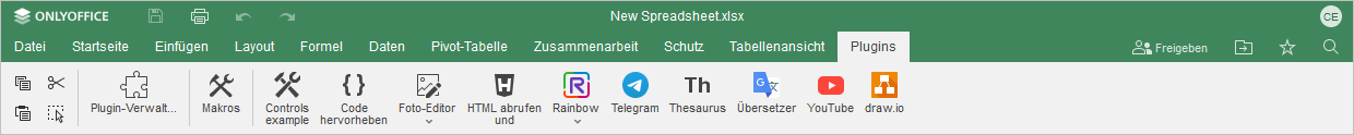 Registerkarte Plugins