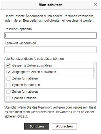 Blatt schützen