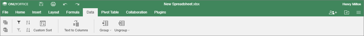 Data tab