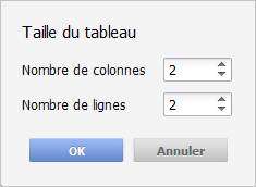 Tableau personnalisé