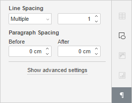 Text Settings tab