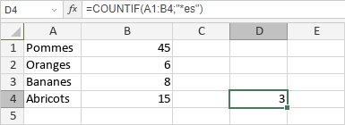 Fonction COUNTIF