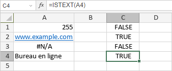 Fonction ISTEXT