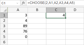 Функция CHOOSE