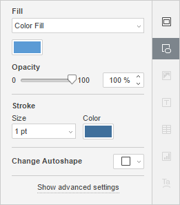 Shape Settings tab