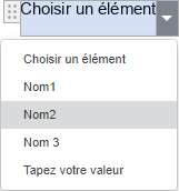 Le contrôle de contenu de la zone de liste déroulante