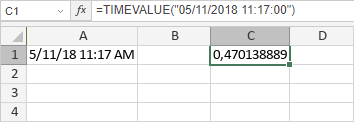 Fonction TIMEVALUE