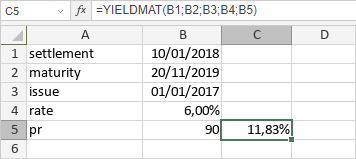 Fonction YIELDMAT