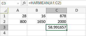 Funzione HARMEAN