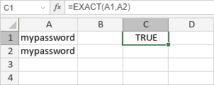 EXACT Function: TRUE