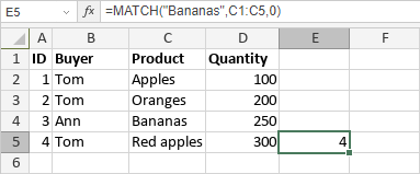 MATCH Function