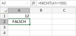 NICHT-Funktion: FALSCH