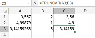 Función TRUNCAR