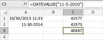 Fonction DATEVALUE