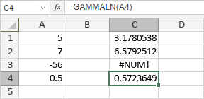 Funzione GAMMALN