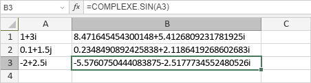 Fonction COMPLEXE.SIN