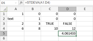 Funzione STDEVA