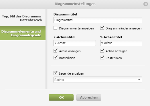 Fenster Diagramm einfügen