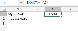 Funzione EXACT: FALSE