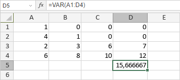 Fonction VAR