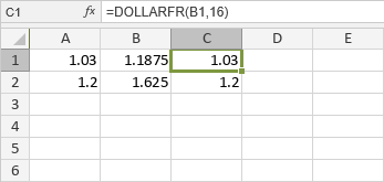 Función DOLLARFR