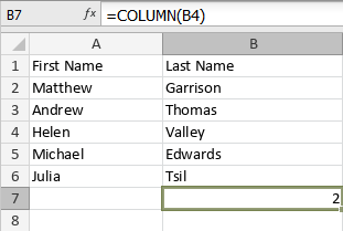 COLUMN Function