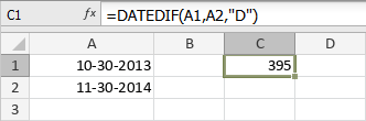 Fonction DATEDIF