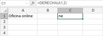 Función DERECHA/DERECHAB