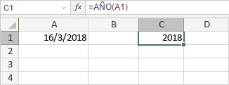 Función AÑO