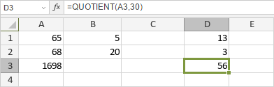 QUOTIENT Function