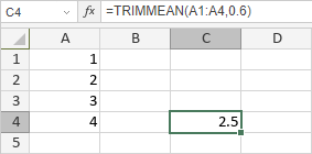 Функция TRIMMEAN