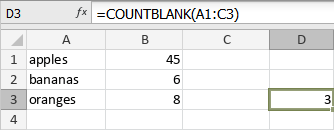 Fonction COUNTBLANK