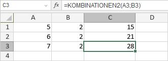 KOMBINATIONEN2-Funktion