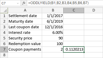 ODDLYIELD Function