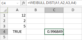 WEIBULL.VERT-FUNKTION