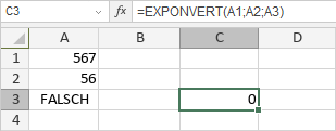 EXPONVERT-Funktion