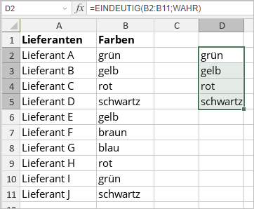 EINDEUTIG-Funktion