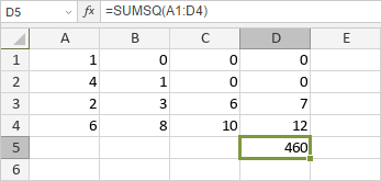 SUMSQ Function