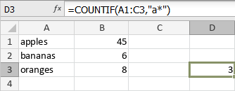 Fonction COUNTIF