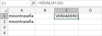 Función IGUAL VERDADERO