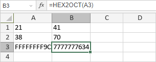 Fonction HEX2OCT