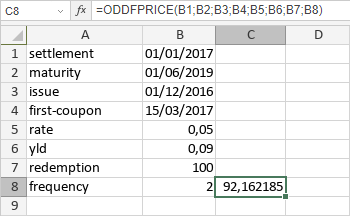 Fonction ODDFPRICE