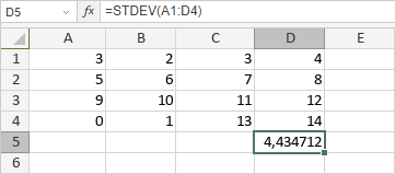 Fonction STDEV