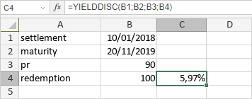 Fonction YIELDDISC