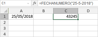 Función FECHANUMERO